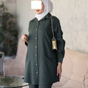 Button-Front Marina Suit – Forest Green