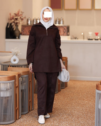 Soft Chamois Zip Set – Brown