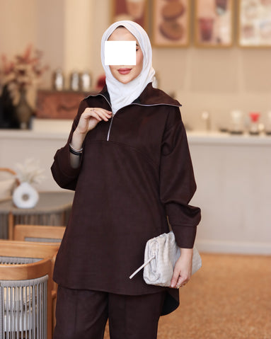 Soft Chamois Zip Set – Brown