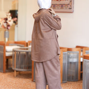 Hooded Chamois Zip Set – Mocha