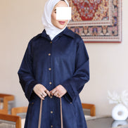 Buttoned Chamois Maxi Nafnouf – Navy