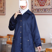 Buttoned Chamois Maxi Nafnouf – Navy