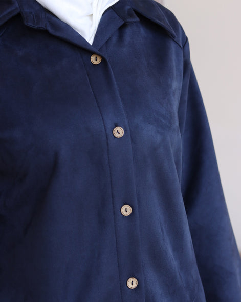 Buttoned Chamois Maxi Nafnouf – Navy