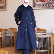 Buttoned Chamois Maxi Nafnouf – Navy