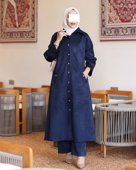 Buttoned Chamois Maxi Nafnouf – Navy