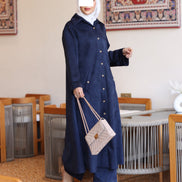 Buttoned Chamois Maxi Nafnouf – Navy
