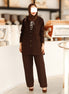 طقم جاكيت شمواه برباط - بني غامق