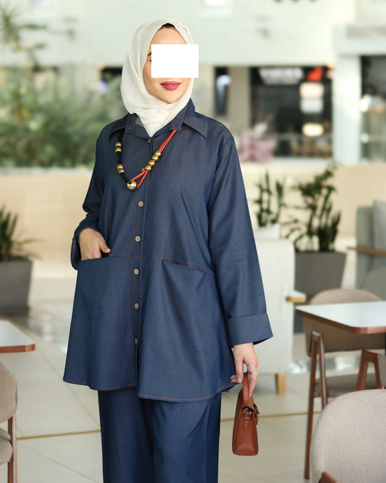 Light Denim Button Set – Deep Blue