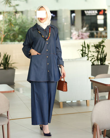 Light Denim Button Set – Deep Blue