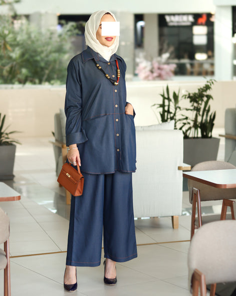 Light Denim Button Set – Deep Blue