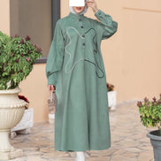 Abstract Line Chamois Nafnouf – Sage Green