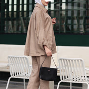 طقم شمواه بأوراق مزخرفة - لون بني رمادي