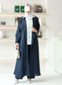Structured Chamois Coat Set – Navy