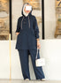 Hooded Linen Relax Set – Navy
