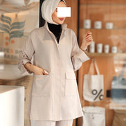 Front-Zip Linen Set – Soft Beige