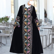 درّاعة مخمل مطرزة – أسود كلاسيك