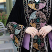 درّاعة مخمل مطرزة – أسود كلاسيك