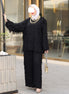 Textured Crepe Chiffon Set – Black