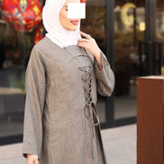 Laced Linen Nafnouf Set - Taupe