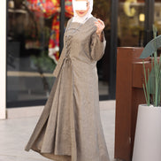Laced Linen Nafnouf Set - Taupe