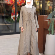 Laced Linen Nafnouf Set - Taupe