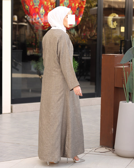 Laced Linen Nafnouf Set - Taupe