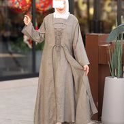 Laced Linen Nafnouf Set - Taupe