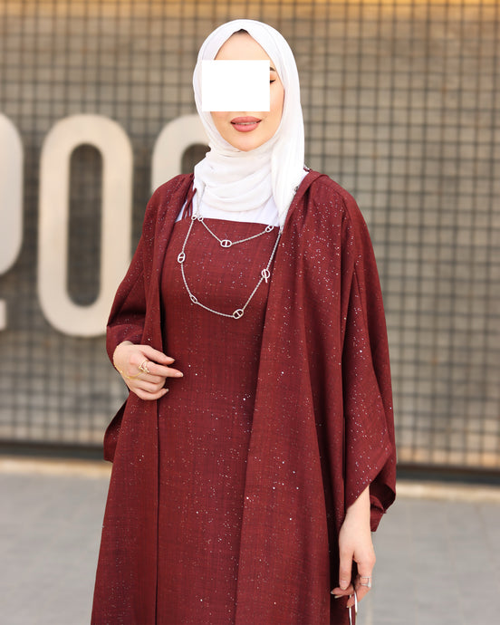 Cape Linen Daraa Set - Burgundy