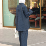 Classic Linen Shirt & Pants Set – Denim Blue