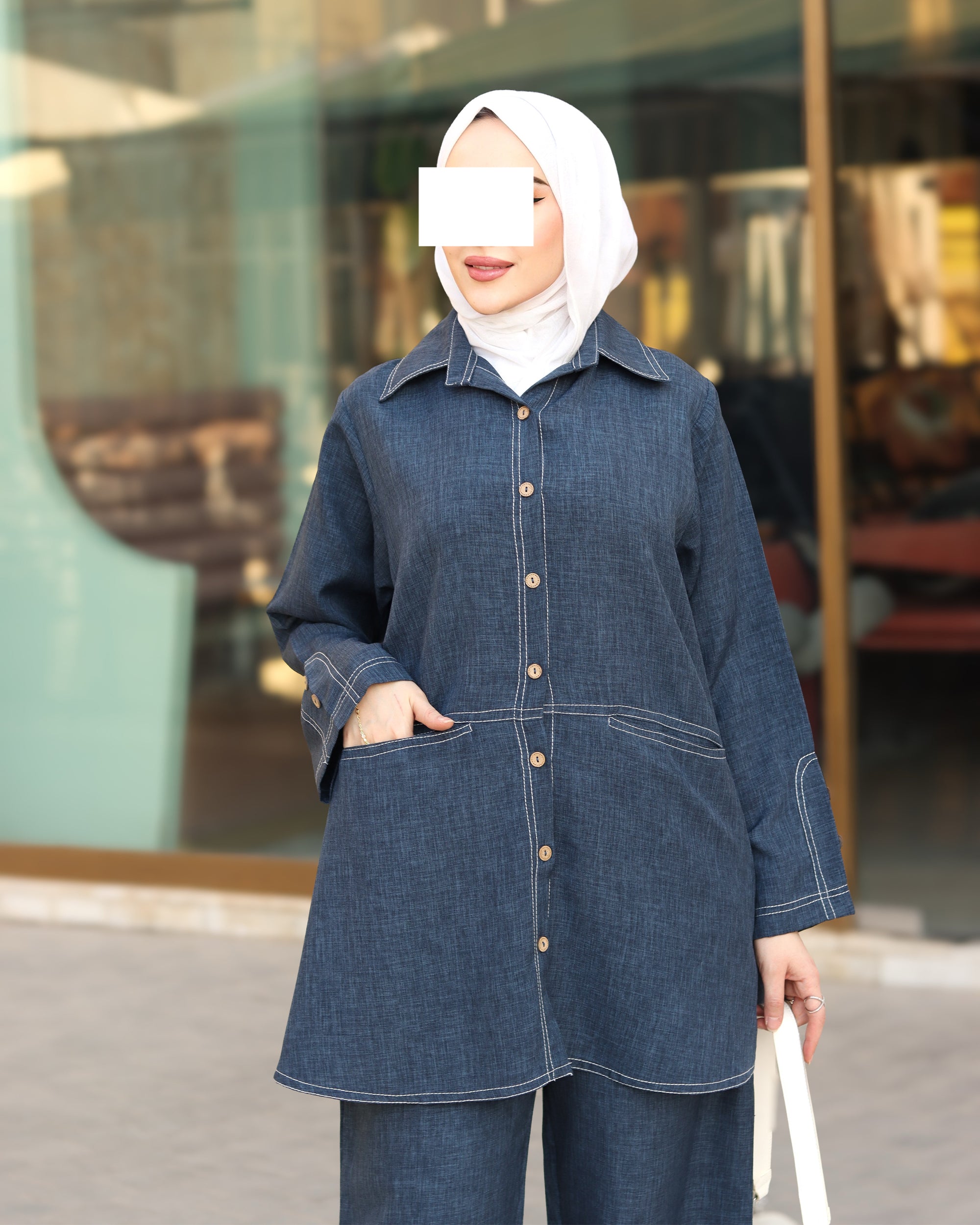 Classic Linen Shirt & Pants Set – Denim Blue