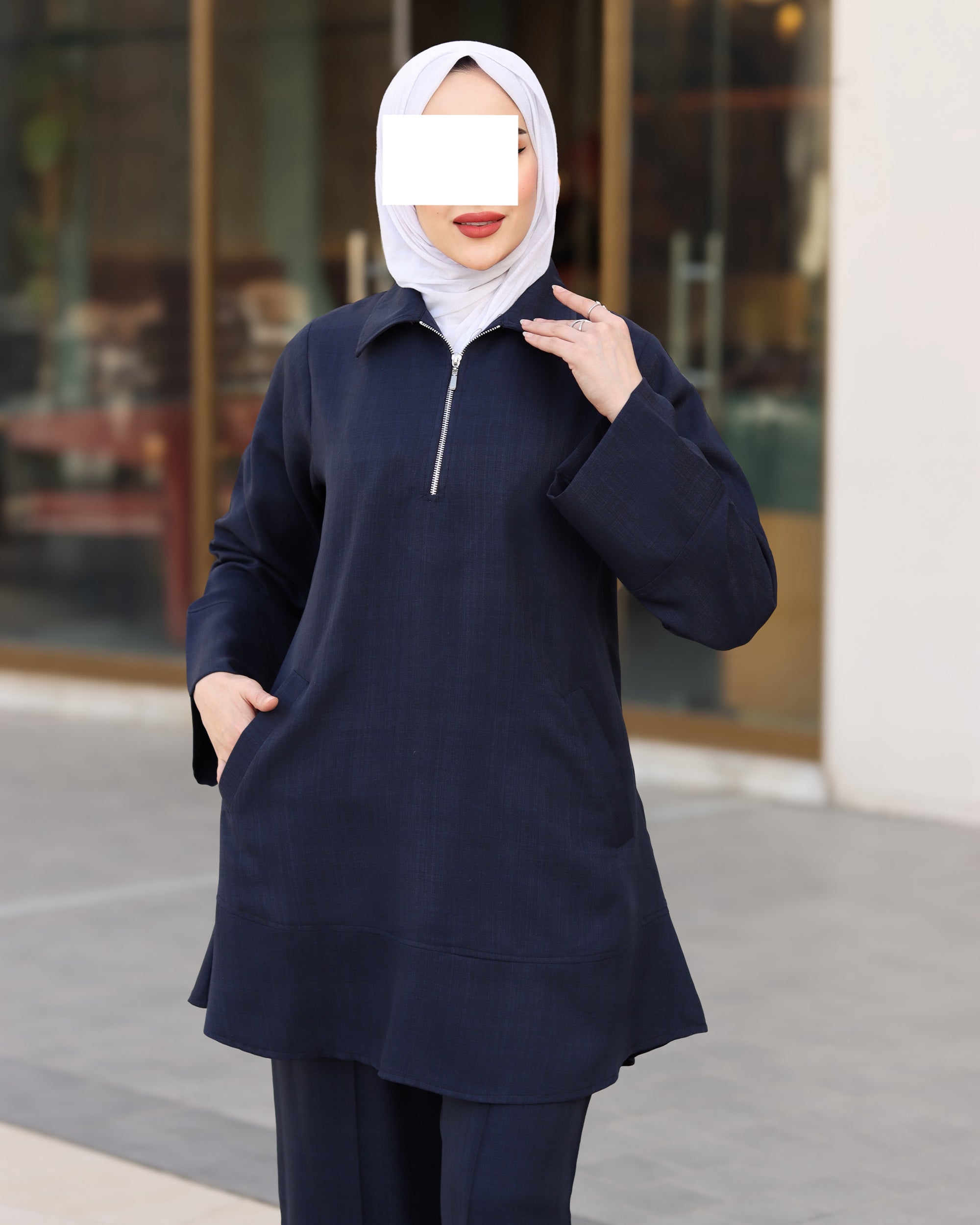 Minimal Linen Shirt & Pant Set – Navy