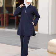 Minimal Linen Shirt & Pant Set – Navy