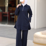 Minimal Linen Shirt & Pant Set – Navy