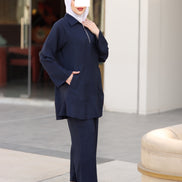 Minimal Linen Shirt & Pant Set – Navy