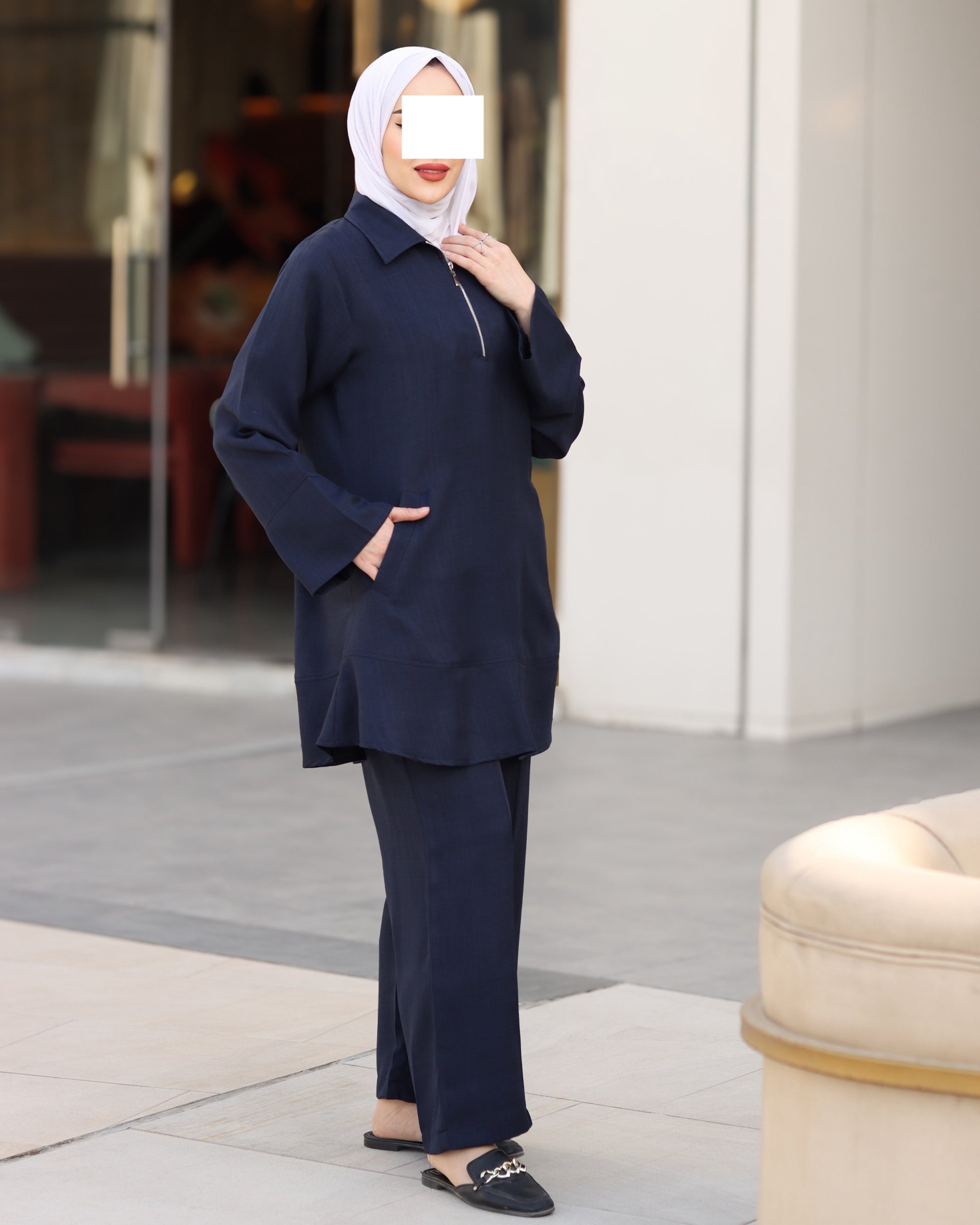 Minimal Linen Shirt & Pant Set – Navy