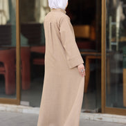 Pleated Linen Nafnouf – Sand Beige