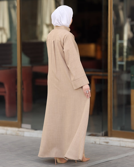 Pleated Linen Nafnouf – Sand Beige