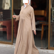 Pleated Linen Nafnouf – Sand Beige