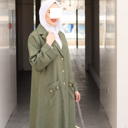 Buttoned Pocket Linen Nafnouf – Olive Green