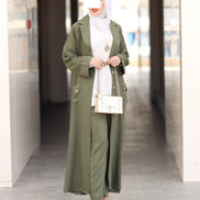 Buttoned Pocket Linen Nafnouf – Olive Green