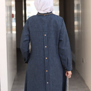 Pleated Linen Nafnouf – Deep Denim Blue