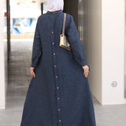 Pleated Linen Nafnouf – Deep Denim Blue