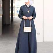 Pleated Linen Nafnouf – Deep Denim Blue