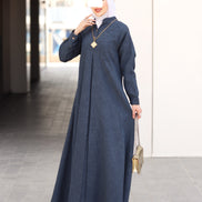 Pleated Linen Nafnouf – Deep Denim Blue