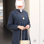 Pleated Linen Nafnouf – Deep Denim Blue