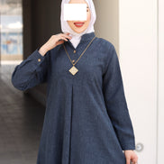 Pleated Linen Nafnouf – Deep Denim Blue