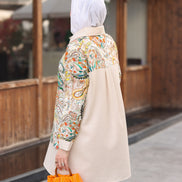 Floral Linen Two-Piece Set - Beige Multi