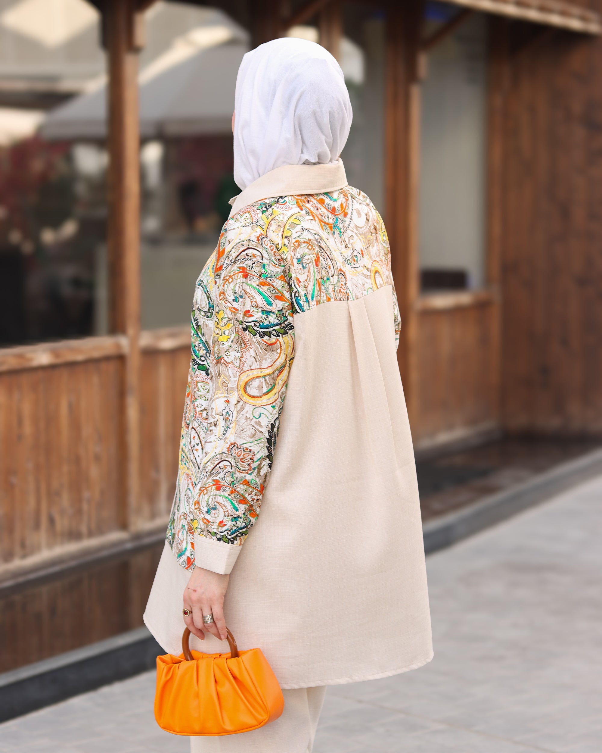 Floral Linen Two-Piece Set - Beige Multi