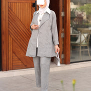 Layered Linen Suit – Silver Grey