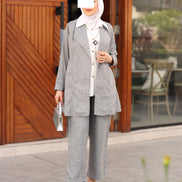 Layered Linen Suit – Silver Grey